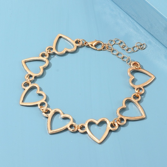 **OSANNA* Gold Hollow Heart Shape Chain Bracelet - Picture 1 of 7